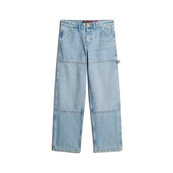 Superdry Midrise Denim Carpenter Light Vintage Wash Jean Sz 28/30 Organic - Picture 4 of 13